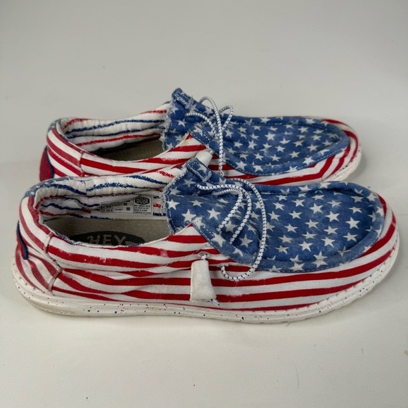 Hey Dude Mens Wally Patriotic Shoes Size 12 - Picture 1 of 7
